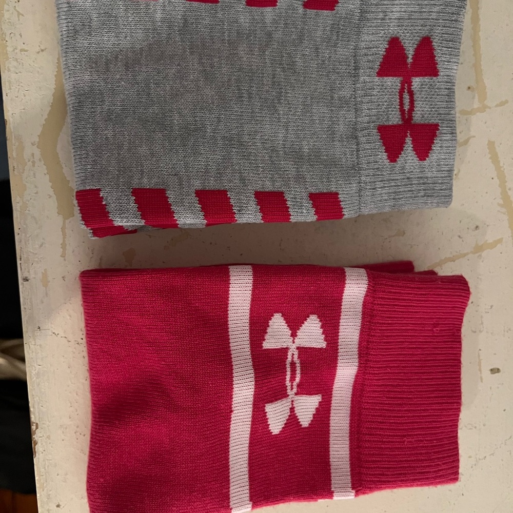 Under Armour Pink and Gray leg warmers